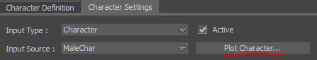 нажимаем Plot Character