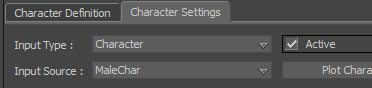 выбираем Input Type: Character, [x] Active; Input Source: MaleChar